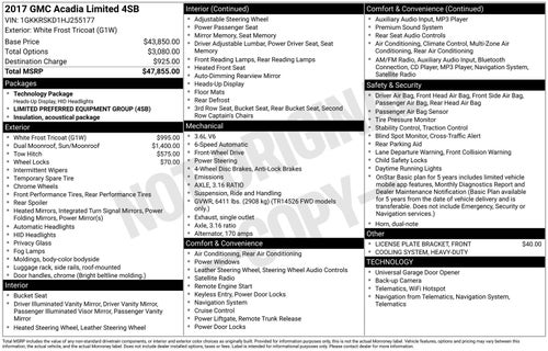 2017 GMC Acadia Limited Limited