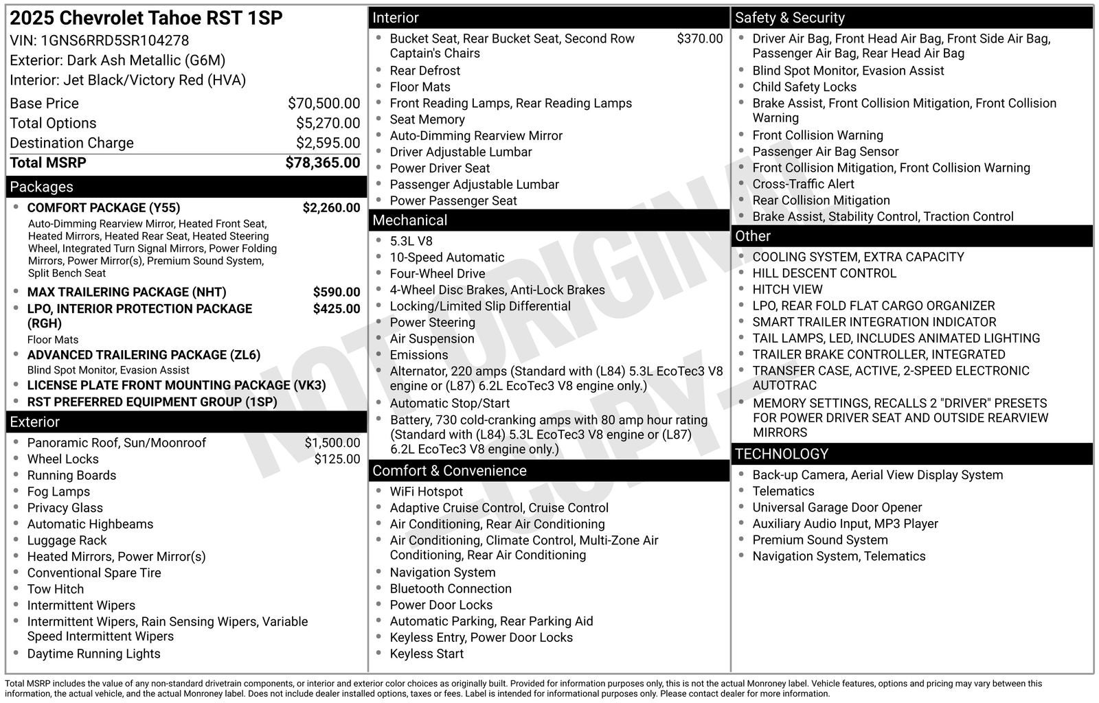 2025 Chevrolet Tahoe RST