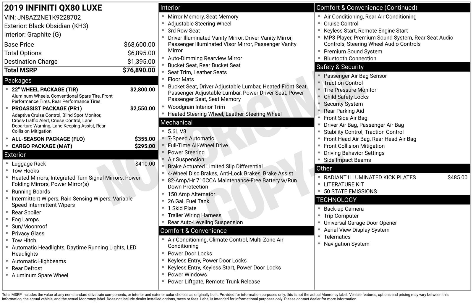 2019 INFINITI QX80 LUXE