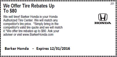Barker Honda in Houma LA Service Specials